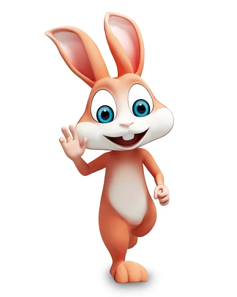 Happy jumping bunny — Stock Photo, Image