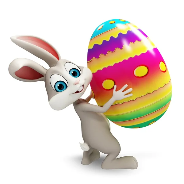 Bunny with big egg — Stock Photo, Image