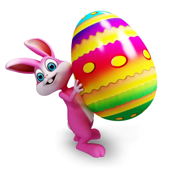 Bunny with big egg — Stock Photo, Image