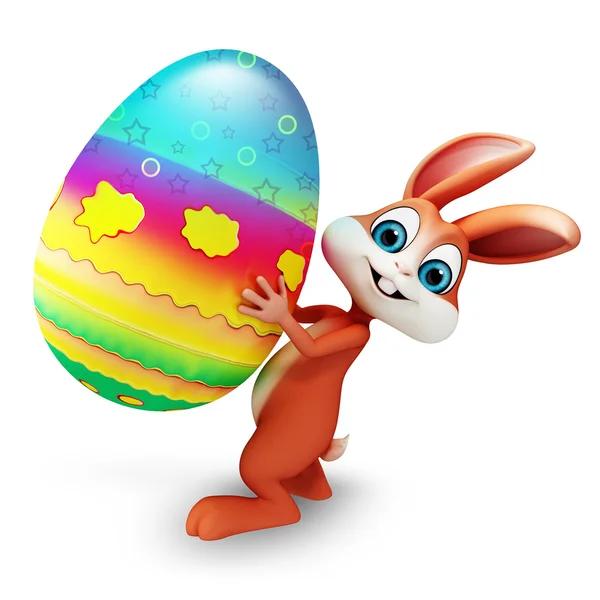 Bunny with big egg — Stock Photo, Image