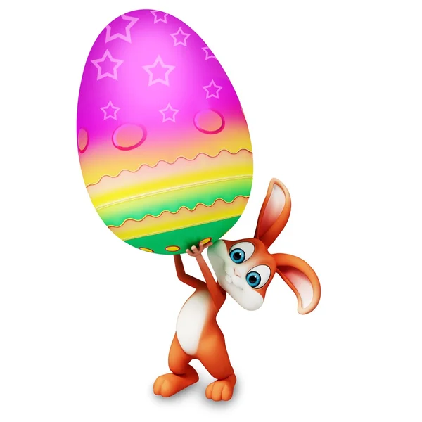Bunny with big egg — Stock Photo, Image