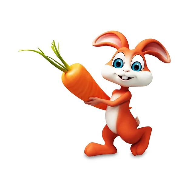 Bunny with carrot — Stock Photo, Image