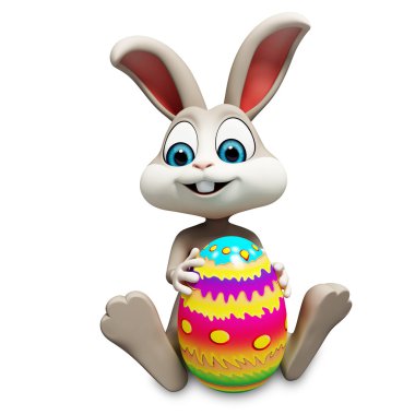 yumurta ile mutlu bunny