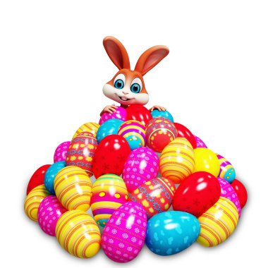 yumurta ile mutlu bunny