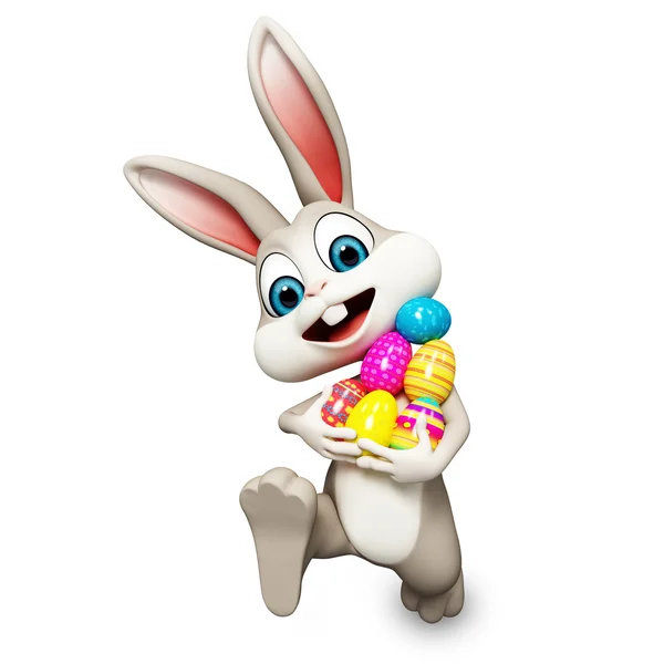 Счастливый кролик с яйцом — стоковое фото