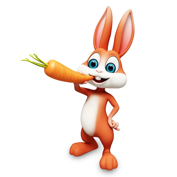 Conejito con zanahoria — Foto de Stock
