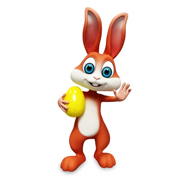 Happy bunny with egg — Stock Photo, Image