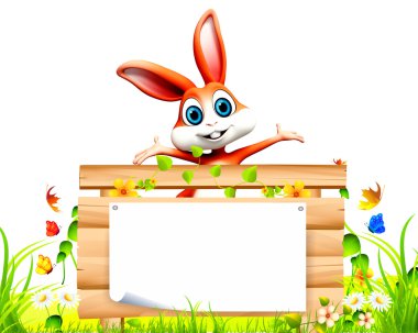 Posterli mutlu tavşan