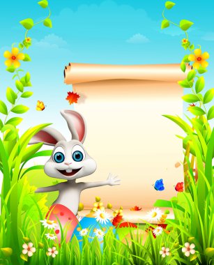 Posterli mutlu tavşan