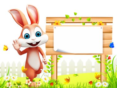 Posterli mutlu tavşan