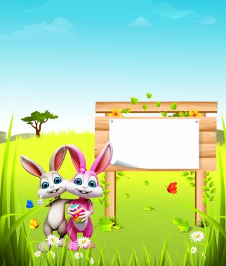 Posterli mutlu tavşan