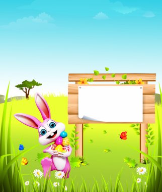 Posterli mutlu tavşan