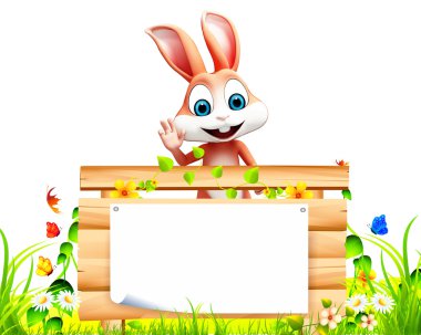 Posterli mutlu tavşan