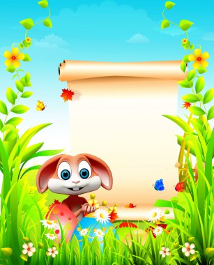 Posterli mutlu tavşan