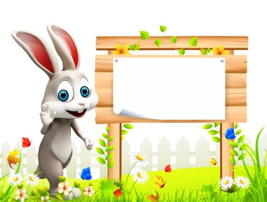 Posterli mutlu tavşan