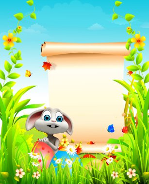 Posterli mutlu tavşan