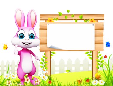 Posterli mutlu tavşan