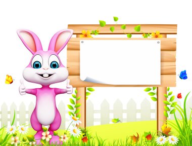 Posterli mutlu tavşan