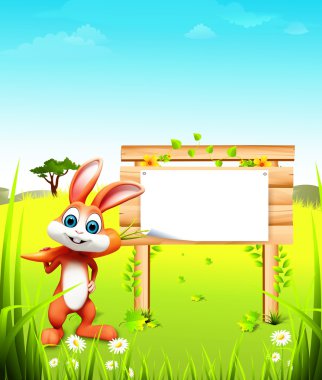 Posterli mutlu tavşan