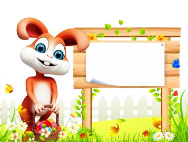 Posterli mutlu tavşan