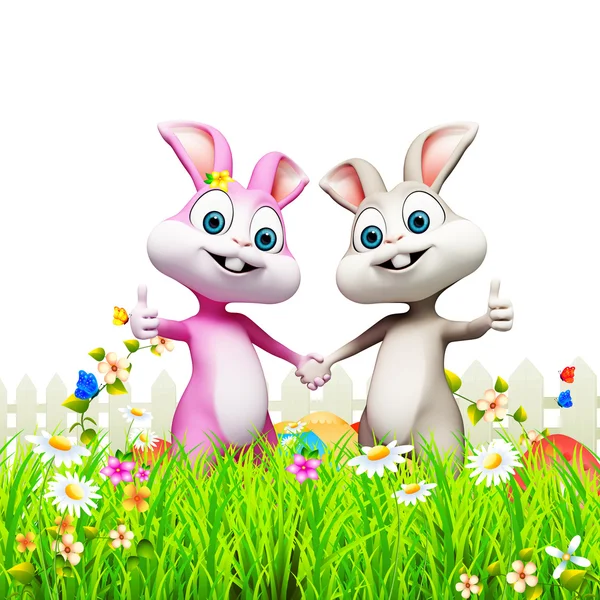 Happy easter bunnies — Stock Photo, Image