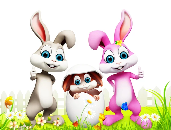 Happy easter bunnies — Stock Photo, Image