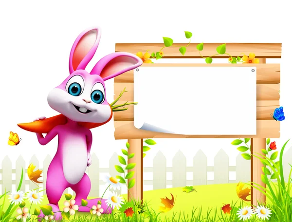 Posterli mutlu tavşan — Stok fotoğraf