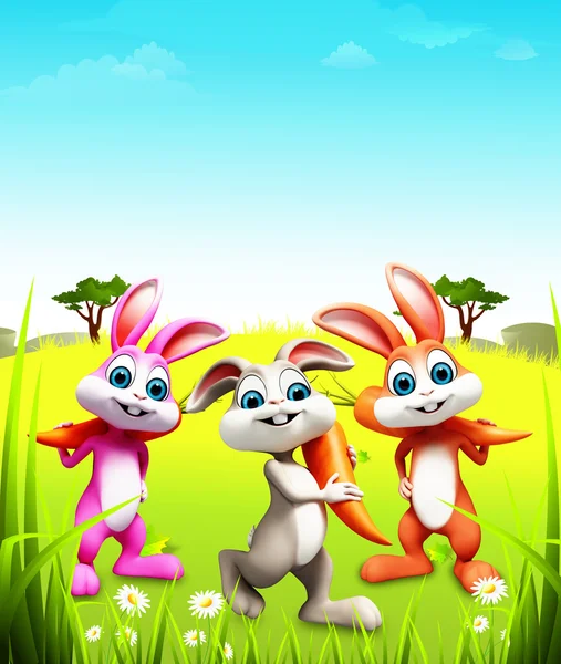 Happy easter bunnies — Stock Photo, Image