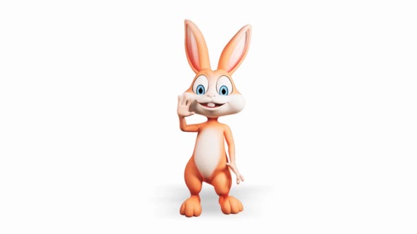 Happy bunny zwaaien — Stockvideo