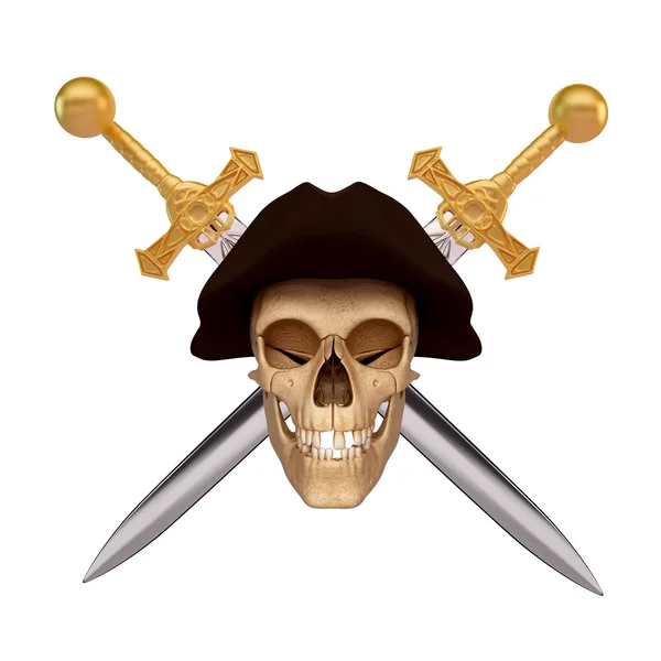 Skull with two swords — Stock Photo, Image