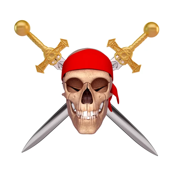 Skull with two swords — Stock Photo, Image