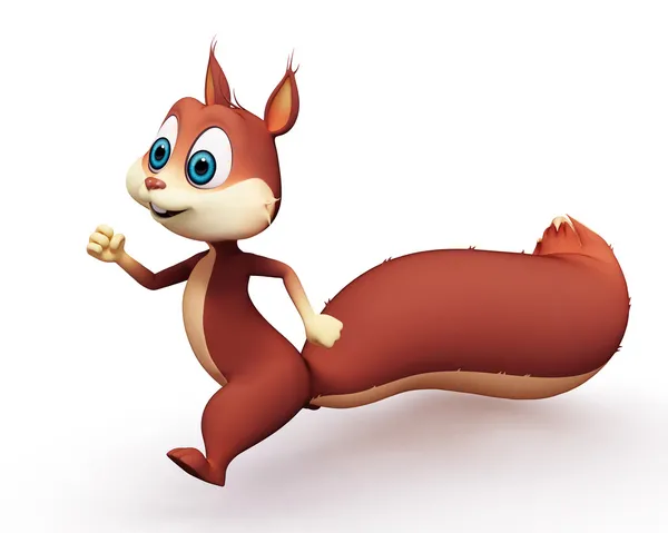 Ilustração de esquilo engraçado correndo — Fotografia de Stock
