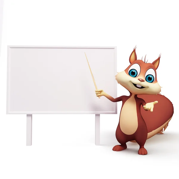 Illustration of funny squirrel with sign — Stock Photo, Image