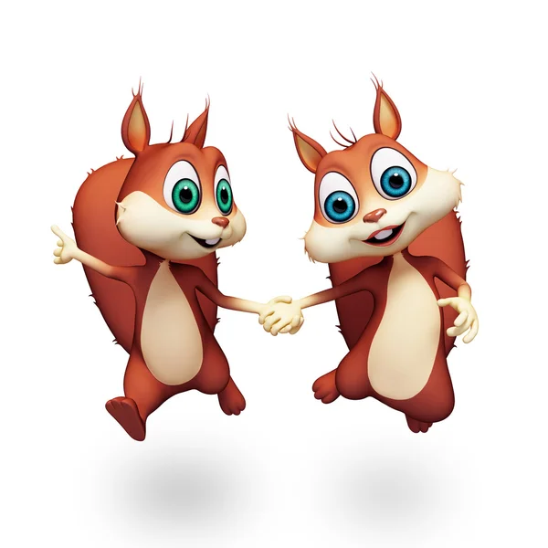 Δύο χαριτωμένο σκίουροι αρσενικό και θηλυκό — Φωτογραφία Αρχείου