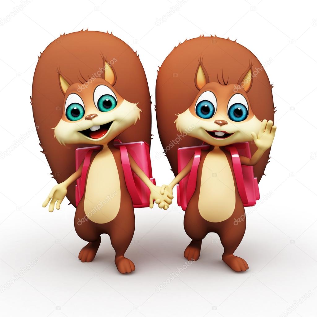 Two cute squirrels male and female — Stock Photo © pixologic 22854398