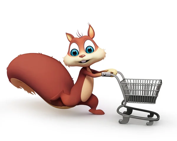 Illustration of squirrel shopping — Stock Photo, Image