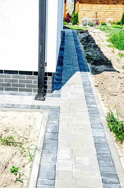Telhas Concreto Resistente Decorativo Para Passarelas Pátios Estacionamento Quintal Pavimento — Fotografia de Stock