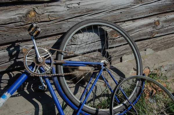 Fahrradteile Und Werkzeuge Für Die Fahrradwartung Alt — Stockfoto