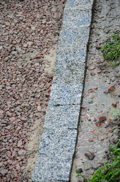 Texture de chaussée en pierre en perspective surface de la route — Photo