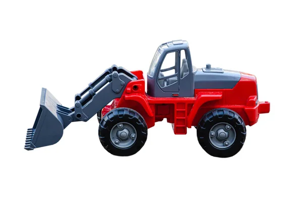 Traktor Frontlader Isoliert Auf Weißem Hintergrund Kinderspielzeug — Stockfoto