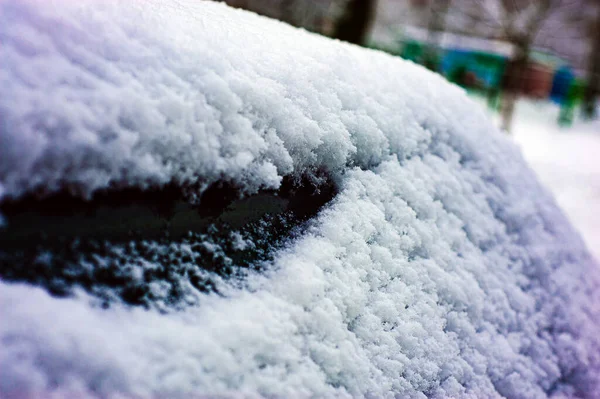 Car Mirror Snow Winter Concept Part Car — Stock Photo, Image