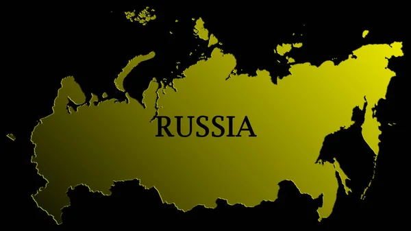 Mapa Dourado Rússia Mapa Rússia Está Isolado Fundo Preto Textura — Fotografia de Stock