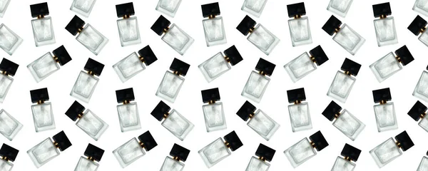 Pola Tak Terawat Dari Botol Serum Minyak Cair Terisolasi Pada — Stok Foto