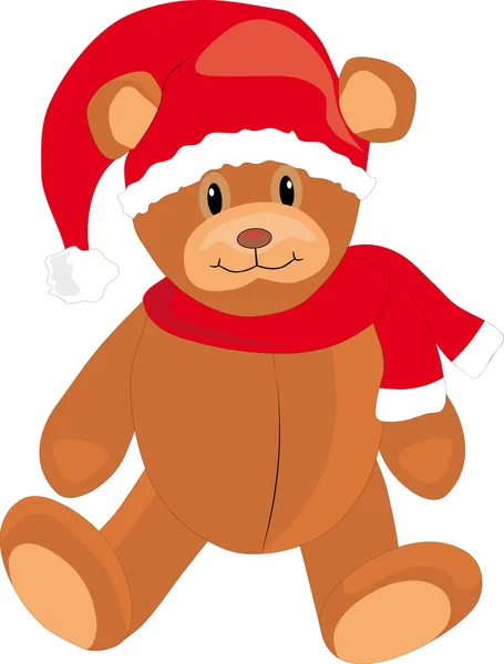 Christmas teddy bear — Stock Vector