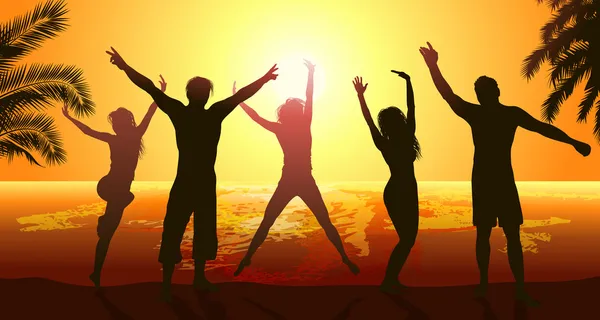 arkadaşlar parti sahil üzerinde