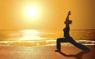 Yoga bir plajda