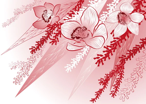 꽃으로 뒤덮인 추상적 인 다채 로운 배경 — 스톡 벡터