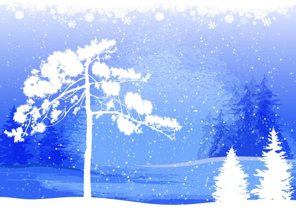 Paisaje invierno — Vector de stock