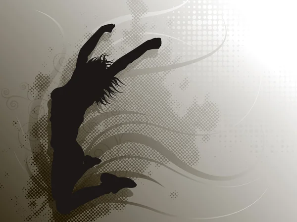 Conception vectorielle d'une silhouette de saut de femme — Image vectorielle