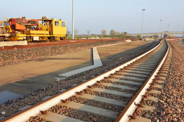 Spoorweg track bouwplaats — Stockfoto